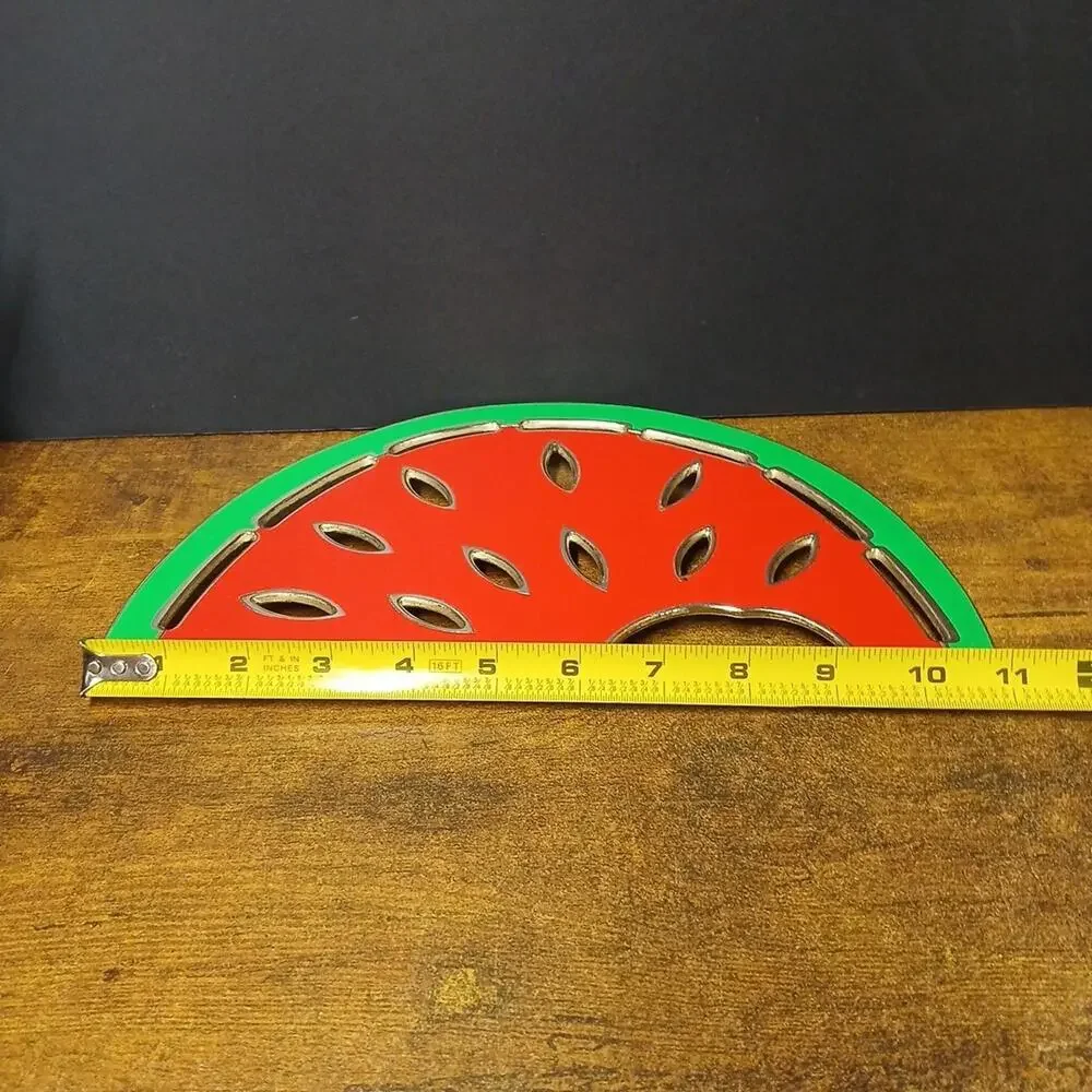 Watermelon Trivet WM Rogers Silver Plate Enamel Tarnish Resistant Japan 10.75" - Picture 5 of 6